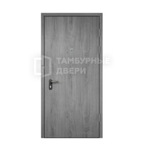 Дверь светлая техническая из дерева МДФ — ламинат с широкой ручкой внутри для дачи ТД-12